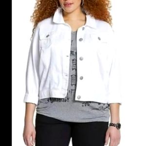 Lane bryant white denim jacket♡